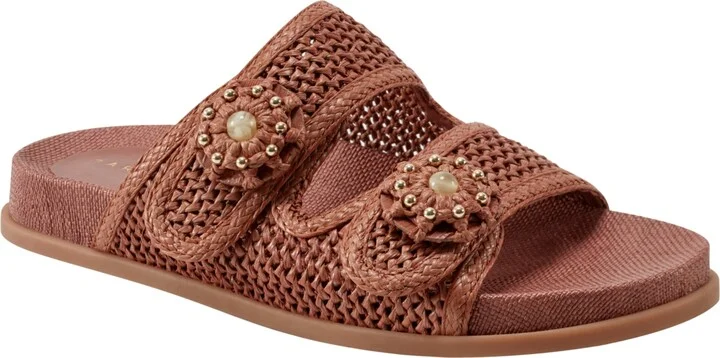 Marc Fisher Ltd Women's Valena Woven Double Strap Flat Sandals