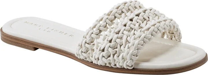 Marc Fisher Ltd Women's Vickee Woven Flat Slide Sandals