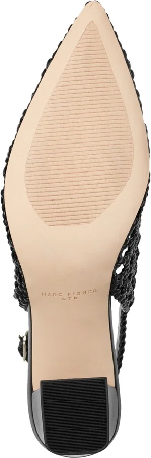 Marc Fisher Ltd Women's Zaiden Woven Block Heel Slingback Pumps - Image 9