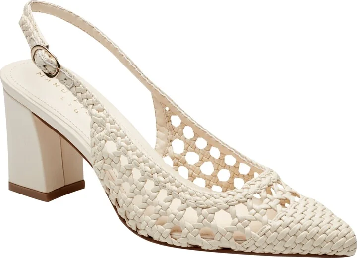 Marc Fisher Ltd Women's Zaiden Woven Block Heel Slingback Pumps