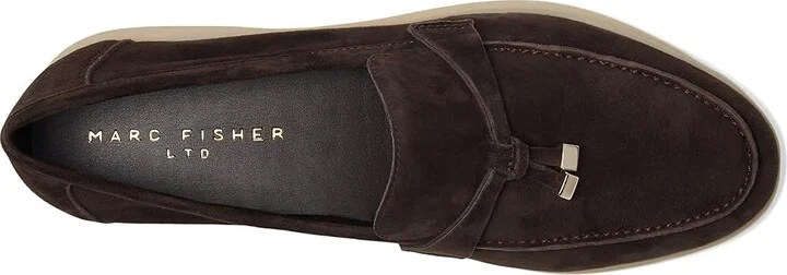 Marc Fisher LTD Yanelli Women's Flat Shoes Dark Brown Suede : 10 M - Image 2