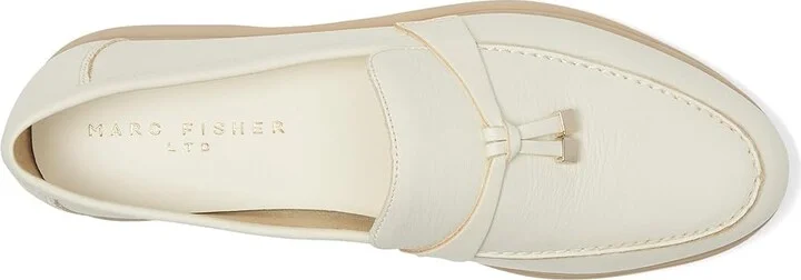 Marc Fisher LTD Yanelli Women's Flat Shoes Ivory Leather : 7 M, Suede - Image 2