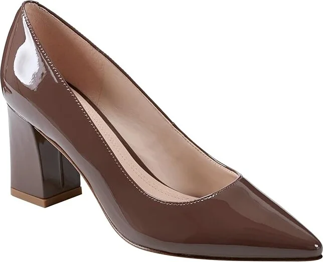 Marc Fisher LTD Zala High Women's Heels Dark Brown Patent Leather : 7.5 M, Leather/Synthetic - Image 5