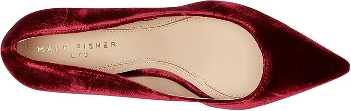 Marc Fisher LTD Zala High Women's Heels Dark Red Velvet : 8.5 M, Leather/Synthetic - Image 2