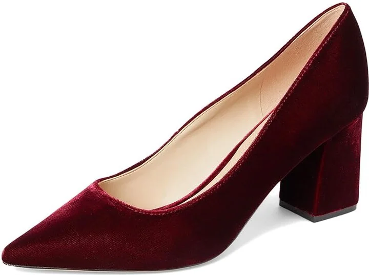Marc Fisher LTD Zala High Women's Heels Dark Red Velvet : 8.5 M, Leather/Synthetic - Image 5