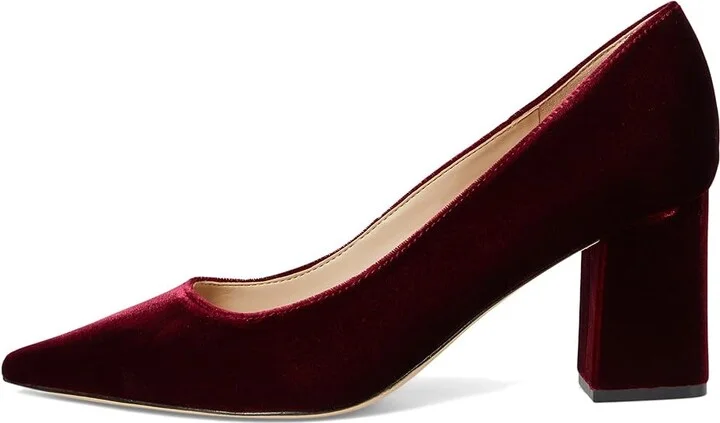 Marc Fisher LTD Zala High Women's Heels Dark Red Velvet : 8.5 M, Leather/Synthetic - Image 6