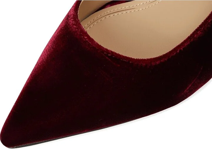 Marc Fisher LTD Zala High Women's Heels Dark Red Velvet : 8.5 M, Leather/Synthetic - Image 7