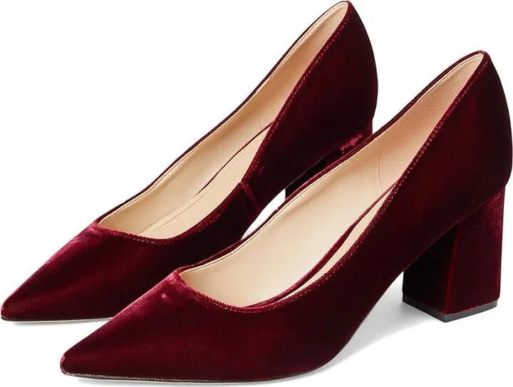 Marc Fisher LTD Zala High Women's Heels Dark Red Velvet : 8.5 M, Leather/Synthetic