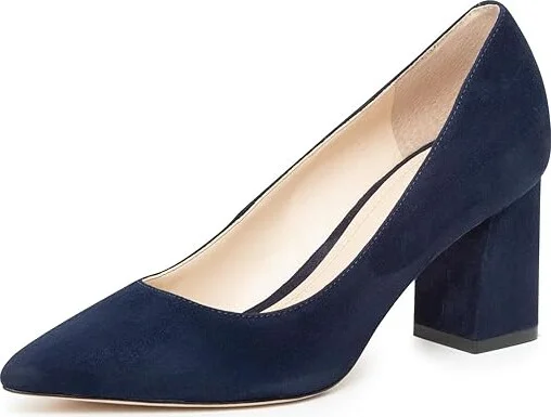 Marc Fisher LTD Zala Pump Women's Shoes Navy Suede : 5 M