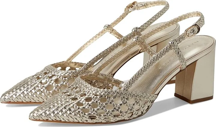 Marc Fisher LTD Zunnie Women's Shoes Gold Leather : 7.5 M