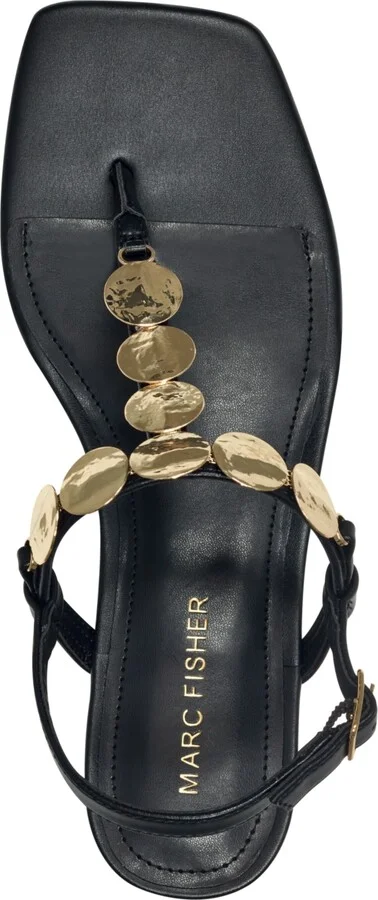 Marc Fisher Women's Caylie Embellished T-Strap Block Heel Sandals - Image 4