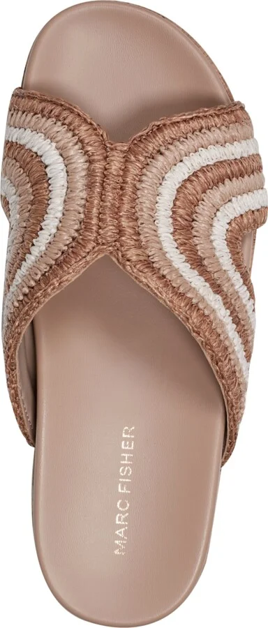 Marc Fisher Women's Erim Woven Slip-On Flatform Sandals - Black/Brown Multi - Image 8