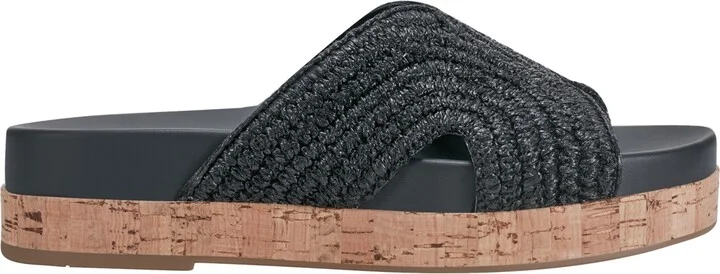 Marc Fisher Women's Erim Woven Slip-On Flatform Sandals - Black/Brown Multi - Image 10