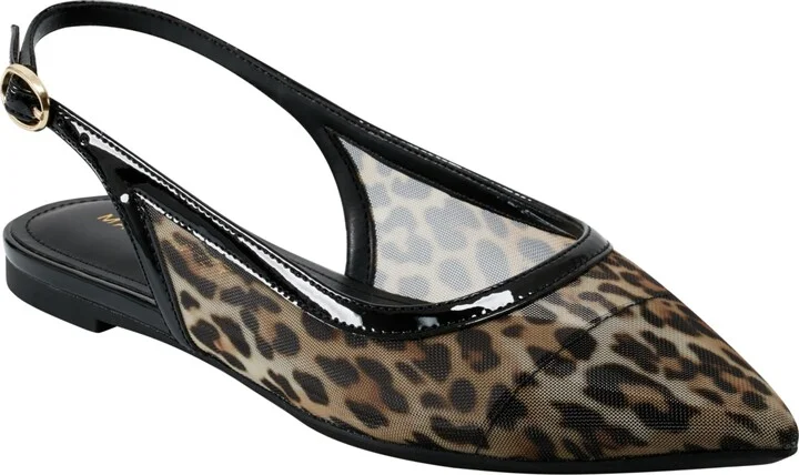 Marc Fisher Women's Erisa Slingback Dress Flats - Leopard/Black