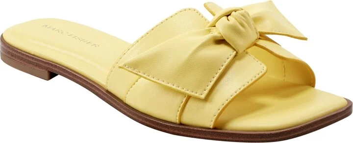 Marc Fisher Women's Finey Square Toe Slip-On Flat Sandals
