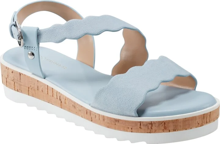 Marc Fisher Women's Gabrey Asymmetrical Strap Platform Sandals