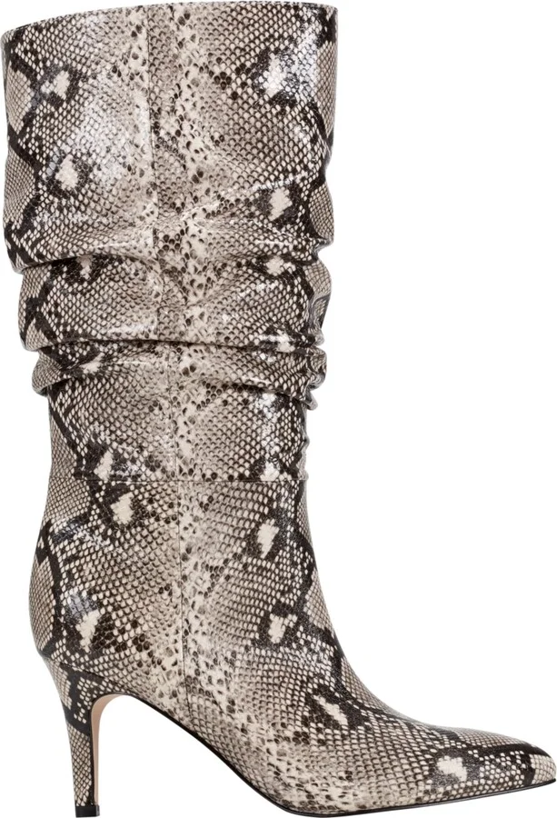 Marc Fisher Women's Idaley Stiletto Heel Pointy Toe Dress Boots - Black, Beige Snake Multi - Image 2