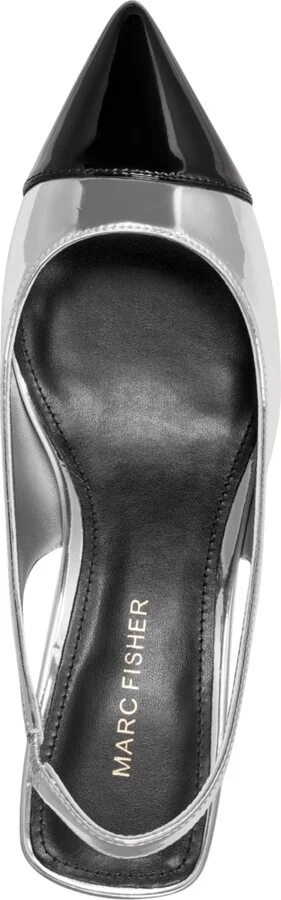 Marc Fisher Women's Laglie Pointy Toe Dress Slingback Pumps - Silver/Black Multi - Image 4