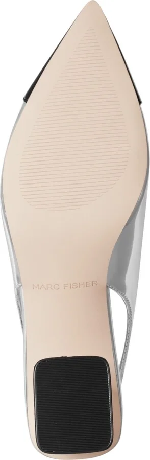 Marc Fisher Women's Laglie Pointy Toe Dress Slingback Pumps - Silver/Black Multi - Image 5