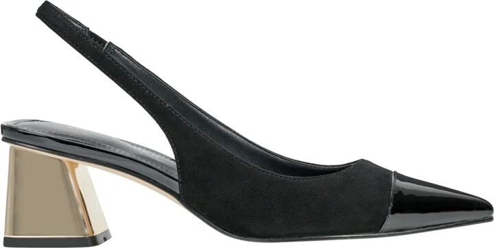 Marc Fisher Women's Laglie Pointy Toe Dress Slingback Pumps - Silver/Black Multi - Image 6