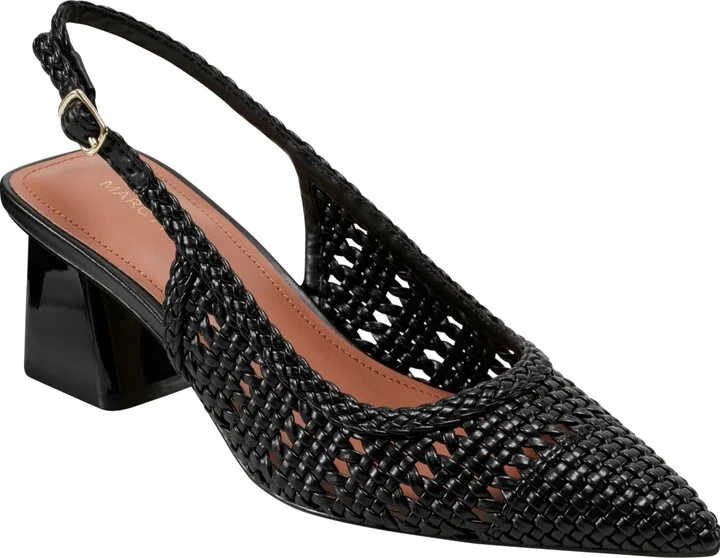 Marc Fisher Women's Lulia Woven Block Heel Slingback Pumps