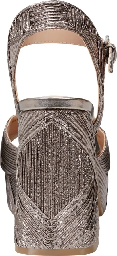 Marc Fisher Women's Seleny Metallic High Block Heel Platform Sandals - Image 3