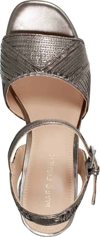 Marc Fisher Women's Seleny Metallic High Block Heel Platform Sandals - Image 4