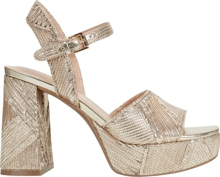 Marc Fisher Women's Seleny Metallic High Block Heel Platform Sandals - Image 6