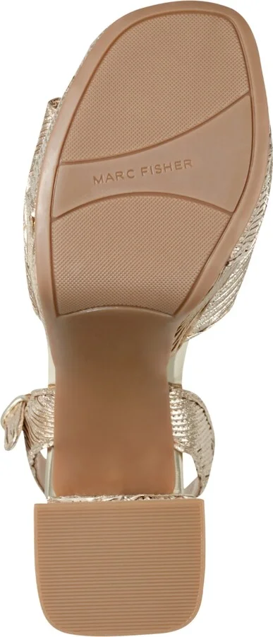 Marc Fisher Women's Seleny Metallic High Block Heel Platform Sandals - Image 9