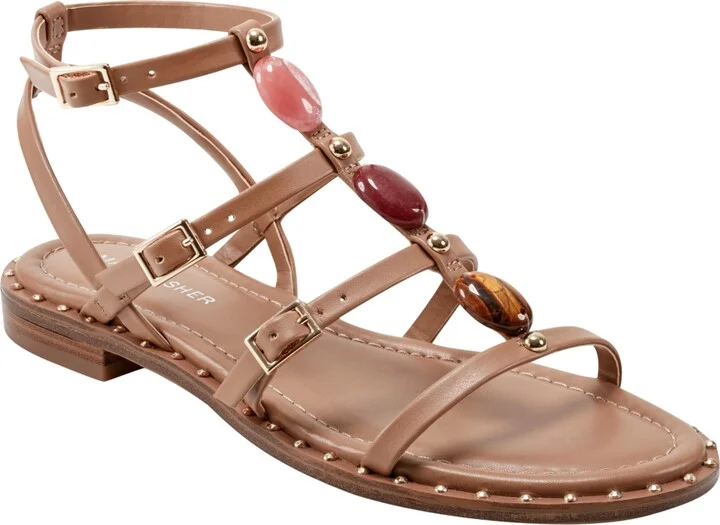 Marc Fisher Women's Yessah Almond Toe Strappy Casual Sandals