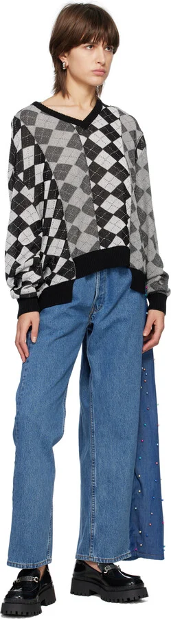 Marc Jacobs Black 'The Leather Barcode Monogram' Loafers - Image 5