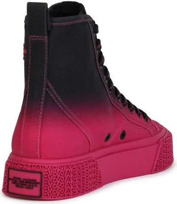 Marc Jacobs 'Hight Top' Black And Fuchsia Canvas Sneakers - Image 3