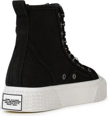 Marc Jacobs 'The High Top' Black Canvas Sneakers - Image 2