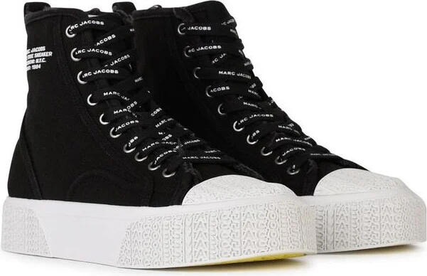 Marc Jacobs 'The High Top' Black Canvas Sneakers