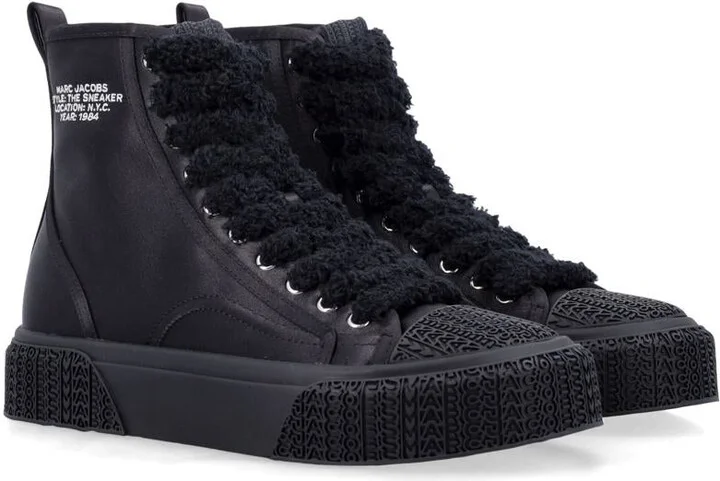 Marc Jacobs The High Top Black Satin Woman'S Sneakers - Image 2