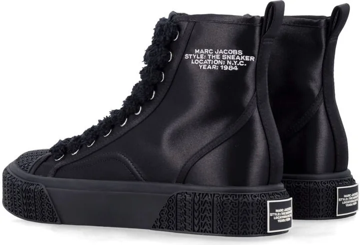 Marc Jacobs The High Top Black Satin Woman'S Sneakers - Image 4