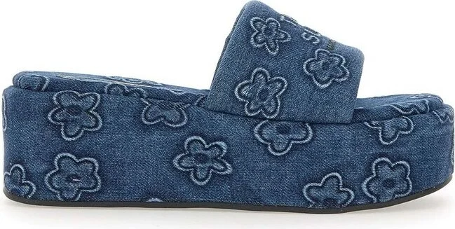 Marc Jacobs The Puffy Daisy Denim Platform Sandals