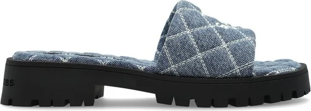 Marc Jacobs The Quilted Denim Lug Sole Slides
