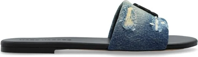 Marc Jacobs The Rip And Repair DIstressed Denim Snapshot Slides