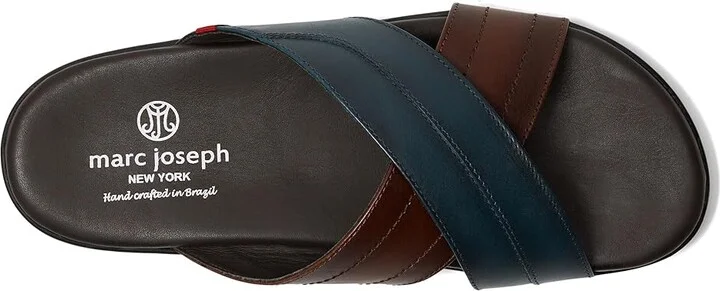 Marc Joseph New York Boone Ave Men's Lace Up Wing Tip Shoes Navy & Brown : 10.5 M, Leather - Image 2
