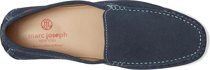 Marc Joseph New York BROADWAY Men's Lace Up Wing Tip Shoes Navy Suede : 11 M, Leather - Image 2