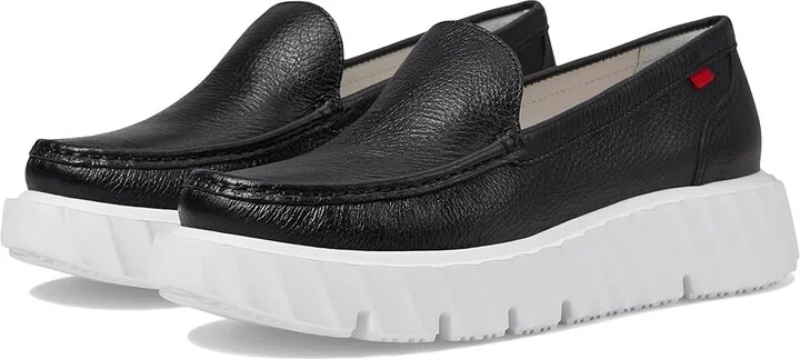 Marc Joseph New York Dahlia ST Women's Flat Shoes Black Grainy : 9 M, Leather