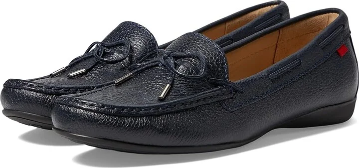 Marc Joseph New York Diana St Women's Flat Shoes Navy Grainy : 5 M, Leather
