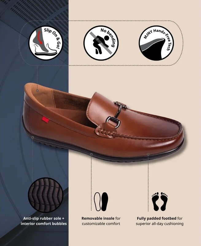 Marc Joseph New York Elliot Road Hands-Free Slip On Technology Leather Buckle Loafers - Image 7