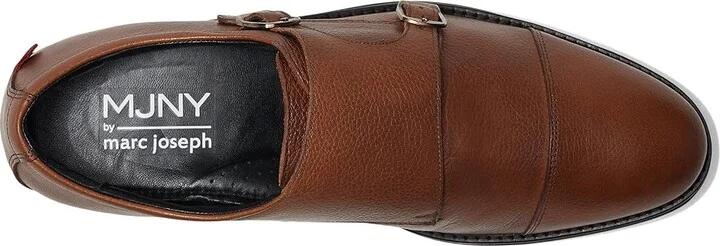 Marc Joseph New York Fulton Street Men's Lace Up Wing Tip Shoes Cognac Grainy : 8.5 M, Leather - Image 2