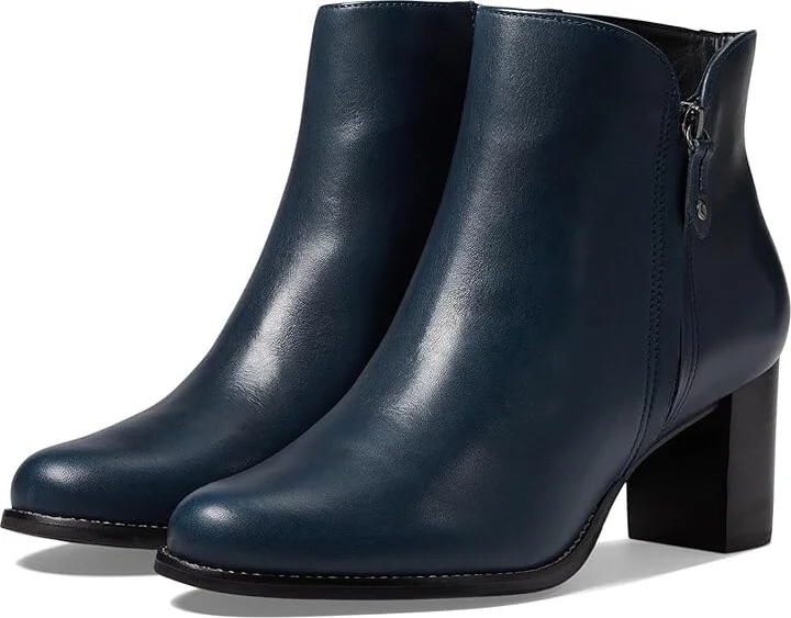 Marc Joseph New York Grand Central Bootie Women's Boots Navy Napa : 6.5 M, Leather