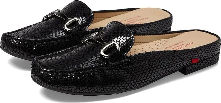Marc Joseph New York Grand Mule Women's Flat Shoes Black Snake : 6.5 M, Leather/Rubber