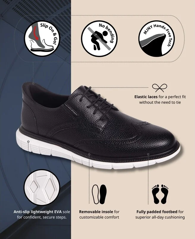 Marc Joseph New York Hill Street Hands-Free Slip On Technology Leather Wingtip Oxfords - Image 2