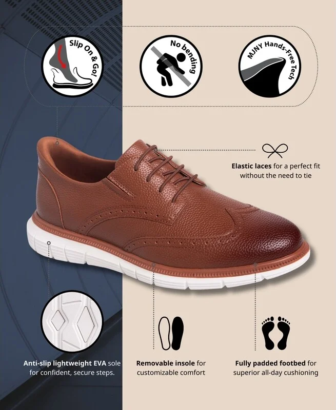 Marc Joseph New York Hill Street Hands-Free Slip On Technology Leather Wingtip Oxfords - Image 10
