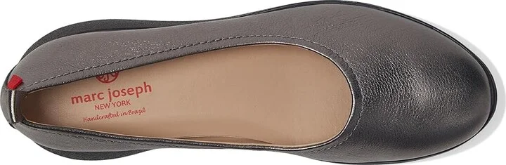 Marc Joseph New York Jamie Street Women's Flat Shoes Pewter Metallic : 10 M, Leather - Image 2
